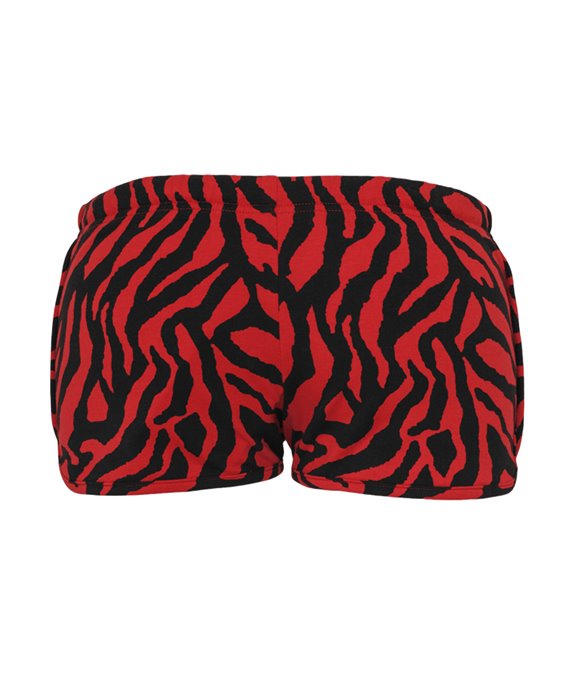 Ladies Zebra Hotpants Red Black 3